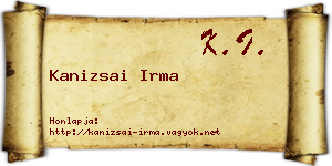 Kanizsai Irma névjegykártya