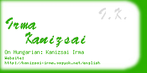 irma kanizsai business card